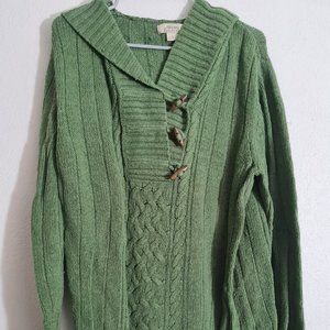 Natural Reflections XL green sweater w/ hood